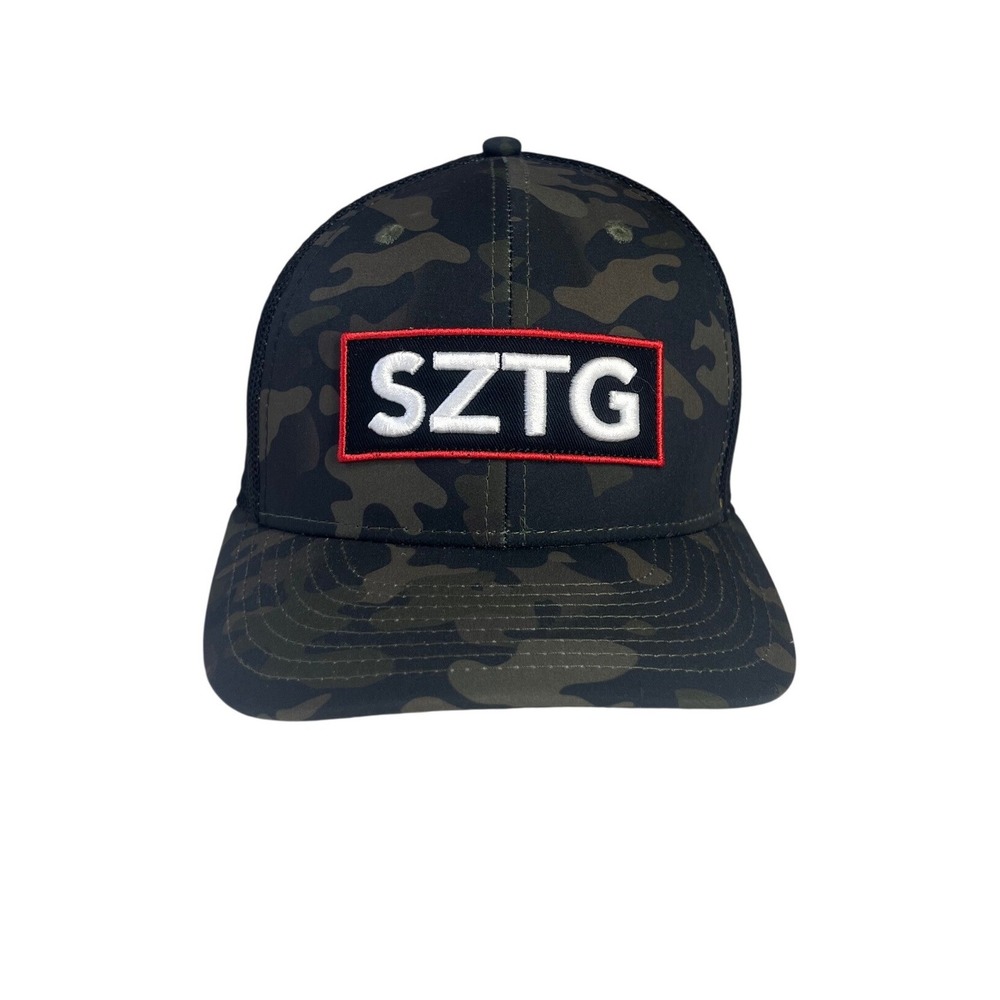 Pukka SZTG Camo Trucker Hat Mens Black Mesh Snapback Cap New With Tags